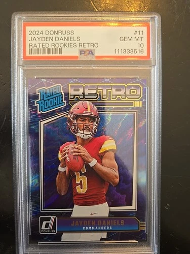 2024 Panini Donruss Rated Rookies Retro #11 Jayden Daniels PSA 10