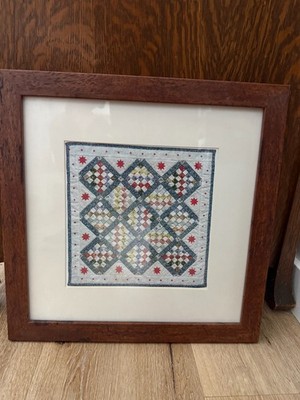 Framed Geometric Quilt Block Art Print