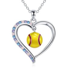Sterling Silver Softball Necklace Gifts for Women Ault