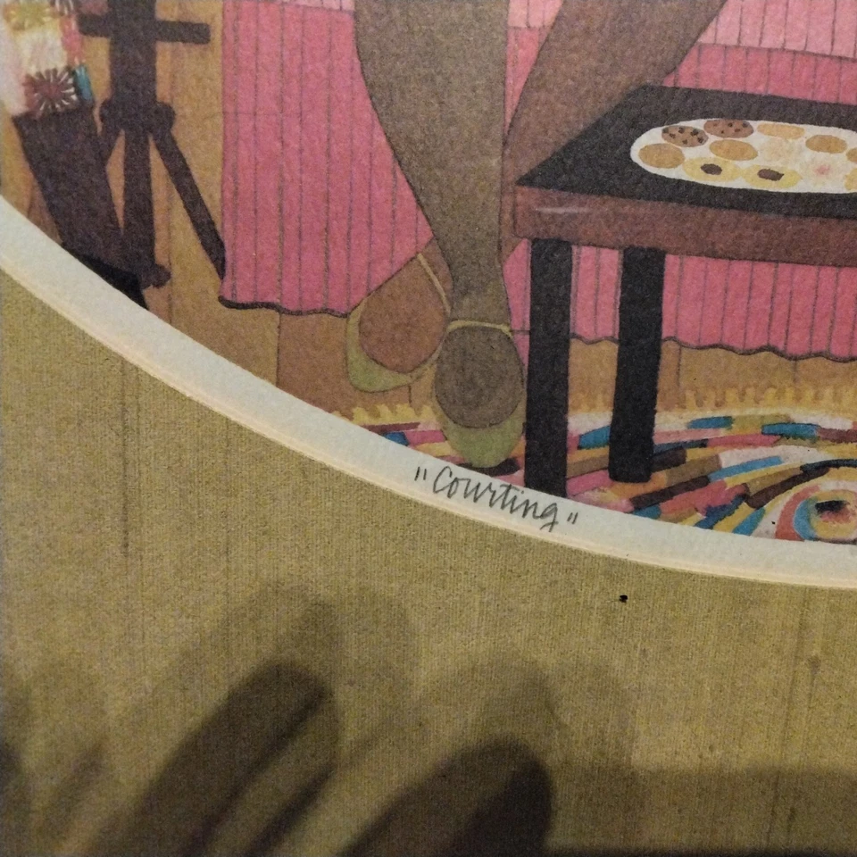1986 Original Varnette P. Honeywood " Courting" signierte Serigrafie - Bild 4 von 4