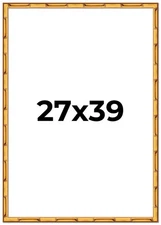 27x39 Frame Gold Bamboo Picture Frame - Complete Modern Photo Frame Includes UV