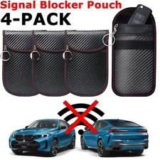 4X Anti-theft Car Key Fob RFID Signal Blocker Faraday Signal Blocking Pouch Bag