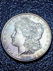 S19 💎 UNC 1889 $1 Morgan Silver Dollar Light Purple Rim Toning
