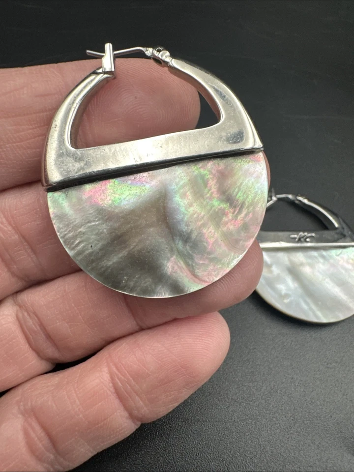 Carcasa madre abulón KC Kenneth Cole y aro de acero inoxidable excelente estado Foto 3 de 4