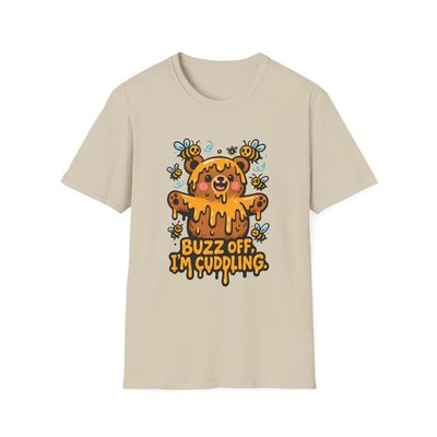 Unisex Softstyle T-Shirt Honey Bear Cartoon Bees Funny Messy Cuddle Creature 