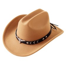 Kids Cowboy Hat for Boys Girls Western Cowgirl Hat with Buckle Belt Wide Brim...