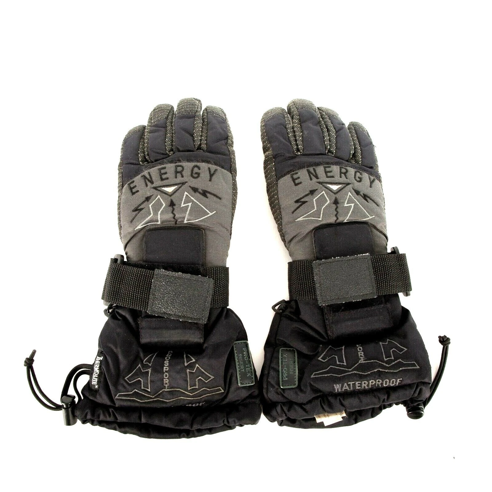 Pro-Sport Energy Winter Gloves Mens Size 7 Black Waterproof Thermolite Insulated