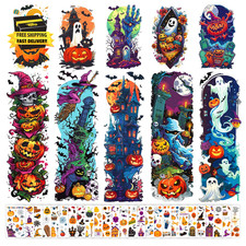 36 Sheets Kids Full  Half Arm Temporary Tattoo Sleeves, Fake Stickers for Hallo