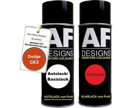 Spraydose für Dodge GK3 Viper Bright Orange Perl Basislack Klarlack Sprühdose 40