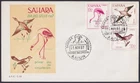 F-EX64107 SPANISH SAHARA 1967 FDC STAMPS DAY FAUNA BIRDS FLAMINGO OISEAUX.