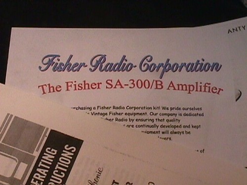 Fisher SA-300 SA-300-B Tube Amplifier Restoration Kit wilh FULL COLOR PHOTOS! - Picture 2 of 8