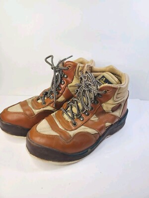 Hodgman Lakestream Wading Felt Boots Mens 8 Fly Fishing Shoes Ankle Brown