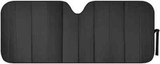 Motor Trend Matte Auto Sun Shades Front Windshield Protection - Black 58" x  24"