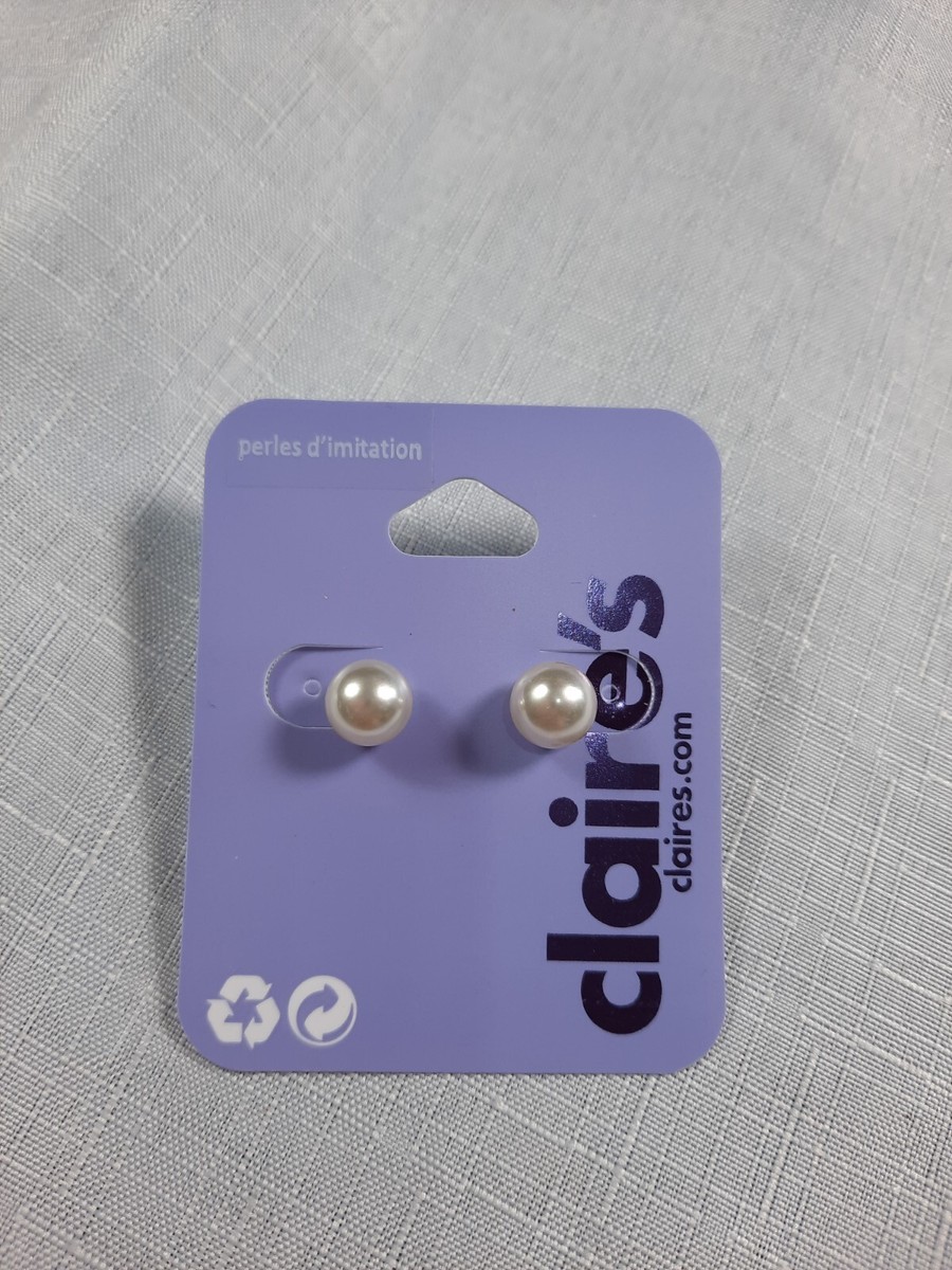 Choker Claire's Pearl Earrings Claires 8mm Imitation Pearl