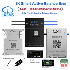 JK Bms Smart Active Balance Bms 4S-24S 60A-200A LiFePo4 Li-ion Lto Battery Lot