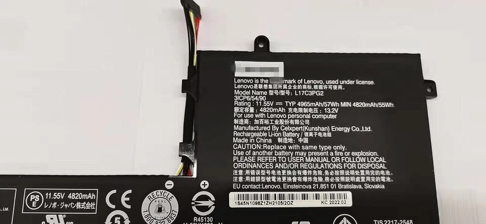 Batería Original L17C3PG2 L17M3PG1 L17L3PG1 L17C3PG1 L17M3PG2 FRLegion Y530 Y7000 Foto 4 de 4