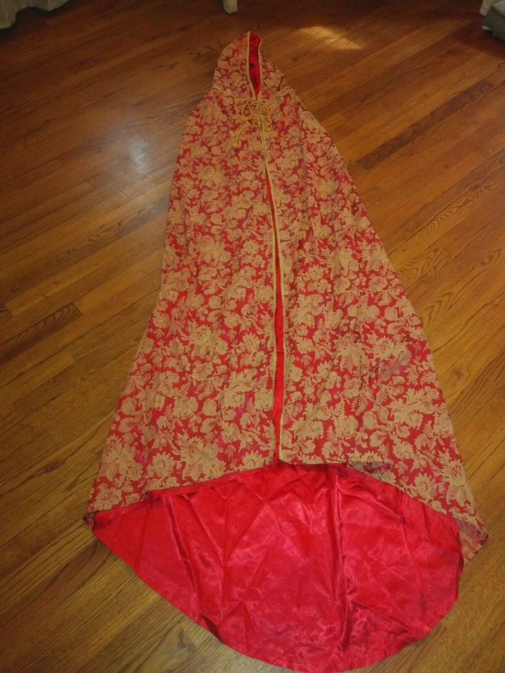 Raro Jeannie Nitro Gótico Medieval Brocado Gótico Capa Forrada Satén Capa M  Foto 2 de 4