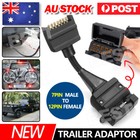 Trailer 12 Pin Female Socket To 7 Pin Flat Plug Adaptor Caravan Wiring Connector