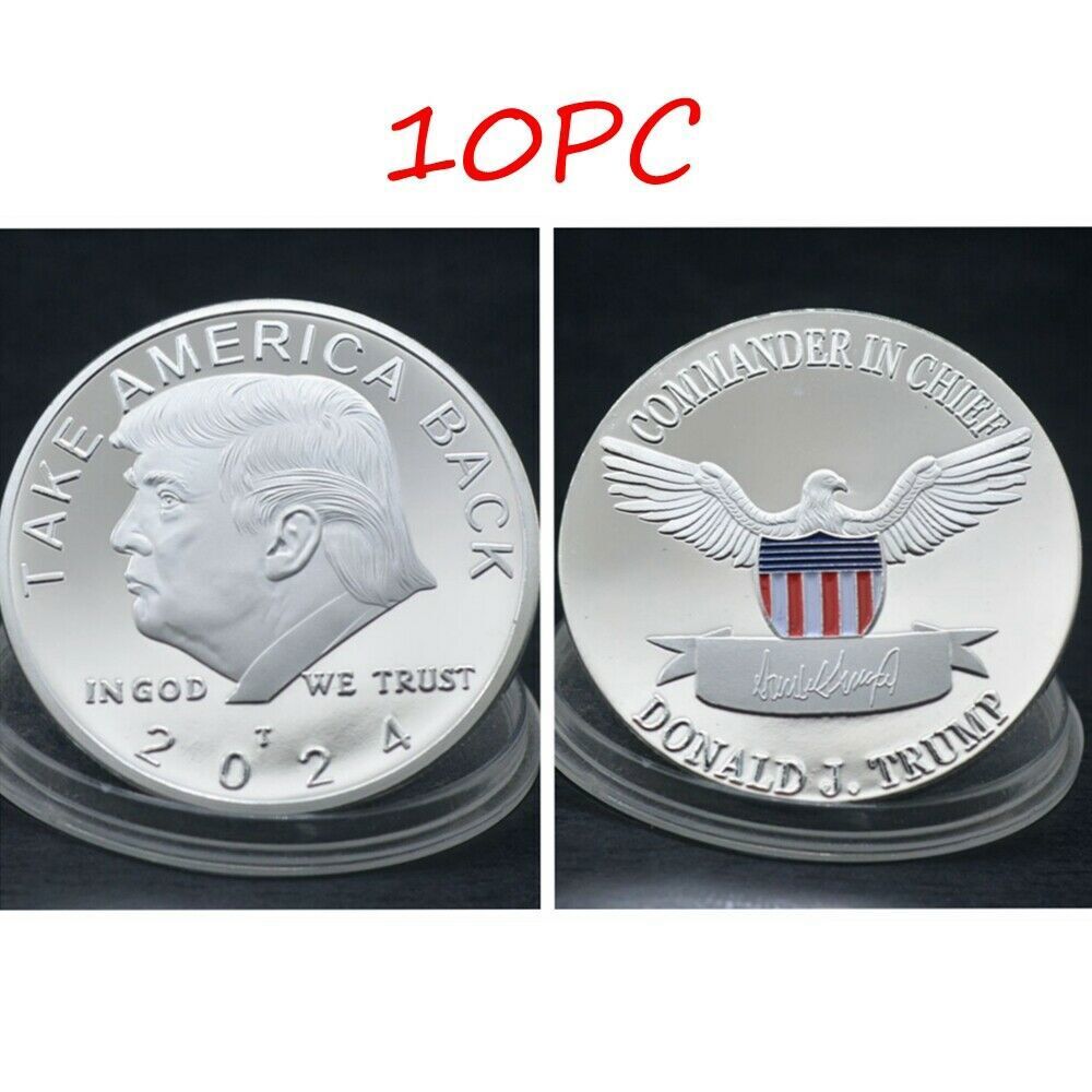 10pc 2024 President Donald Trump Commemorative Coin Take America Back Souvenir