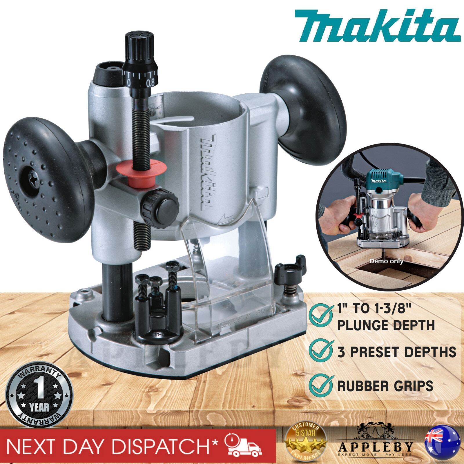 Makita Plunge Base Router Attachment Set for RT0700CX 1955630 11/4 HP