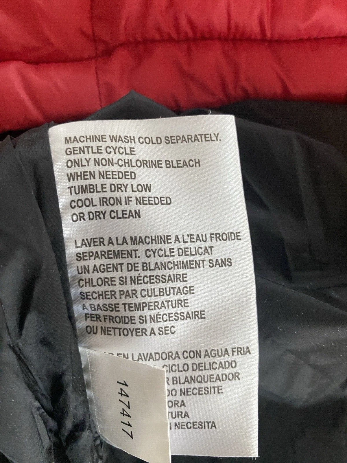 Giacca Michael Kors rossa puffer con cappuccio tasche fori per i pollici cappotto zip intera M