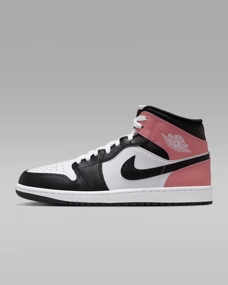 Nike Jordan Air 1 Mid Sneaker in Weiß/Rostrosa/Schwarz Schuhe