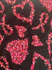 SCRUB TOP SIZE S VALENTINE PINK RIBBON HEARTS NWT NURSE MEDICAL CNA DENTAL VET