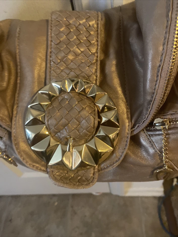 VINTAGE BETSEY JOHNSON Handbag Matte GoldGold Tone Hardware Hobo Shoulder Bag - Image 4 of 4