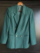 Vintage Field Manor Blazer Jacket Womens Size 6 Green 100% Wool Korea Made