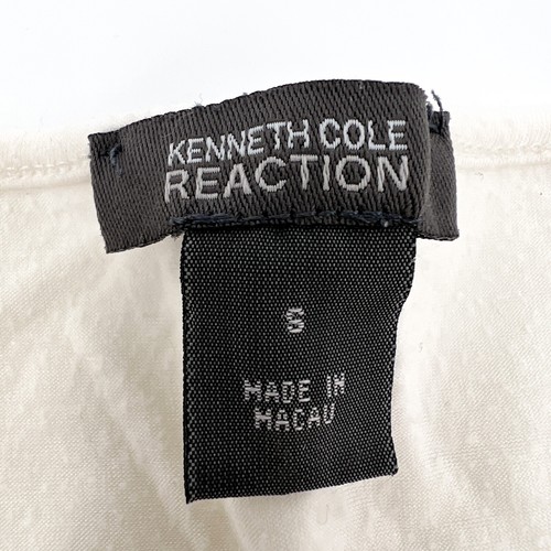 Kenneth Cole Reaction Shirt Womens Small ivory Blouse V-Neck Cross Body - Picture 3 of 10