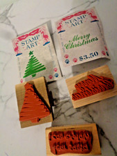3 Rubber Stamps Christmas Tree, Dear Santa I Can Explain Stamp Art Hand Made USA