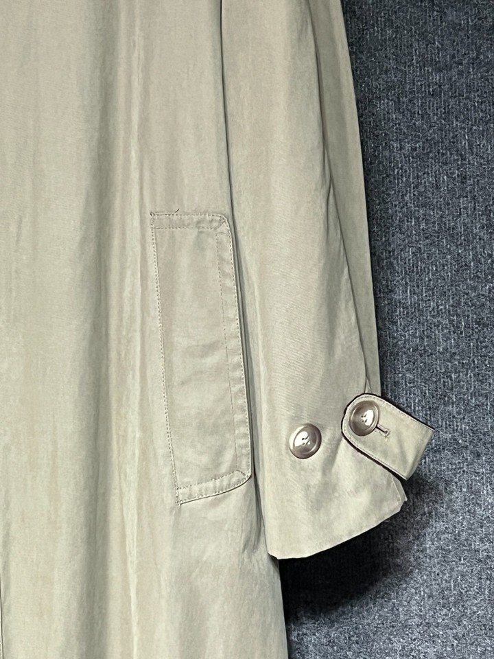 Ralph Lauren Long Trench Coat Wool Lined Mens Size 46R Olive Green