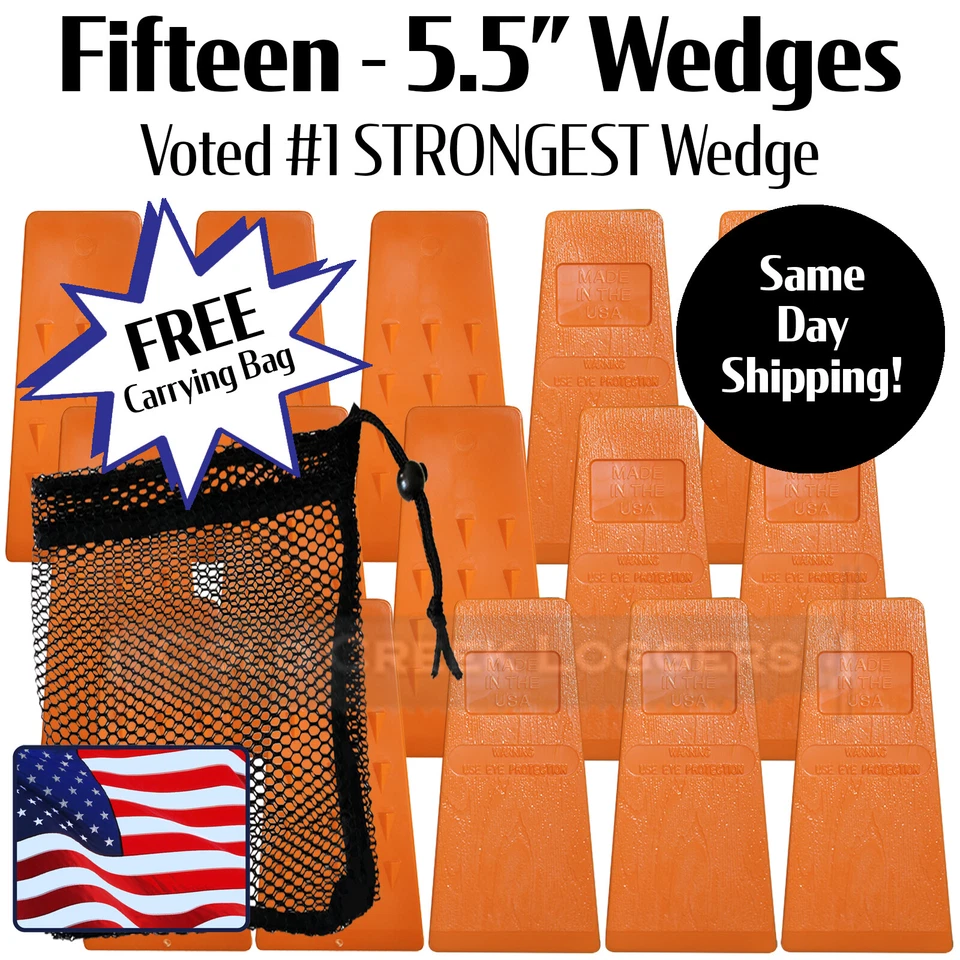 15 -5.5" USA HARD logging Felling Bucking Tree Forestry Falling Spiked Wedges B  - Image 2 of 4