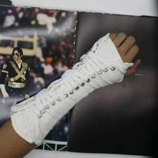 Michael  collection Adjustable ArmBrace Glove White BAD Punk Dance