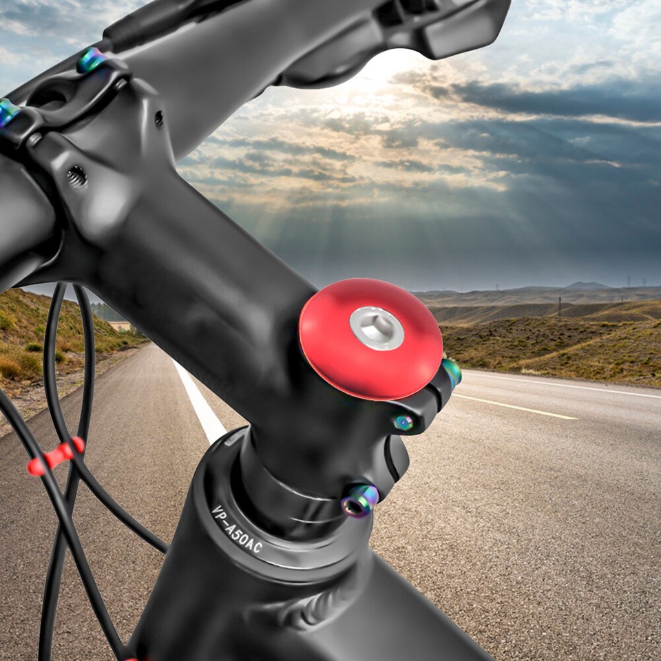MTB Road Bike Stem Top Cover 28.6mm Bicycle Fork Tube Headset Cap (Red