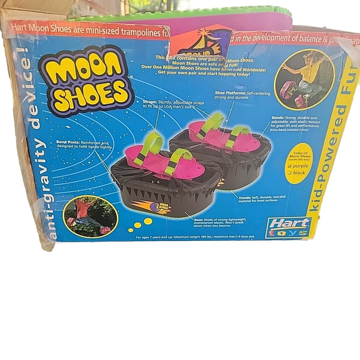 Vintage Moon Shoes Green Purple Anti-Gravity Trampoline Jump