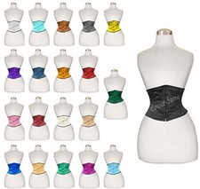 Heavy Duty Steel Boned for women's Tight Lacing Under Bust Satin Corset 8079-SBM