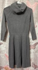 THE LIMITED Gray Knit Cowl Neck Sweater Dress Women’s Sz S Ribbed