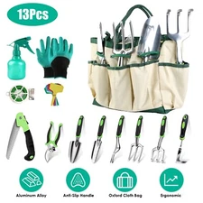 13 Piece Aluminum Gardening Tool Set for Digging Planting Pruning Gardening Kit