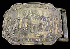 American Express Company Historical Scene Vintage Belt Buckle