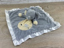 Douglas Lil' Snugglers Gray Elephant Security Blanket Lovey Satin Bird Stripe