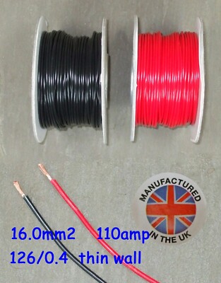 Dünnwandiges Kabel 16,0mm², (5AWG) 110Amp, Auto, Marine, Niederspannung, TW16.0