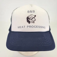 B&B Meat Processing Hat Cap Cow Abingdon VA Slaughterhouse Snapback Mesh Trucker