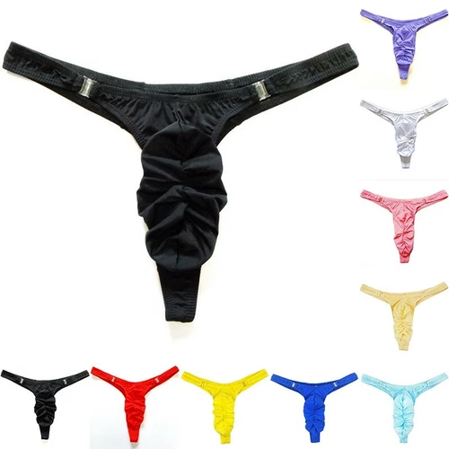Mens Thong Briefs Sexy Sheer Pouch Underwear T-Back G-string Pants Underpants UK - Picture 1 of 27