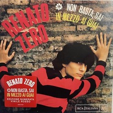 RENATO ZERO🔹non basta sai🔹vinile 45 giri 🔴ROSSO🔹sigillato copia n 415/500￼