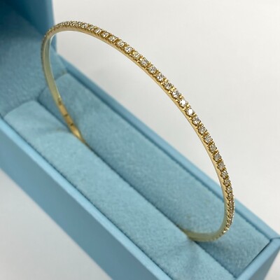 1,75 ct Diamant Ewigkeit Armreif Armband stapelbar Slip On 14k Gelbgold