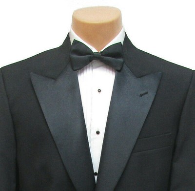 New Men's Parma Black Tuxedo Jacket with Satin Peak Lapels Wedding Mason 43XL