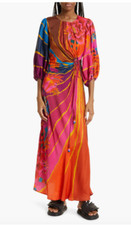 NWT $285 FARM Rio Floral Cinch Waist Puff Sleeve Dress in size Small!