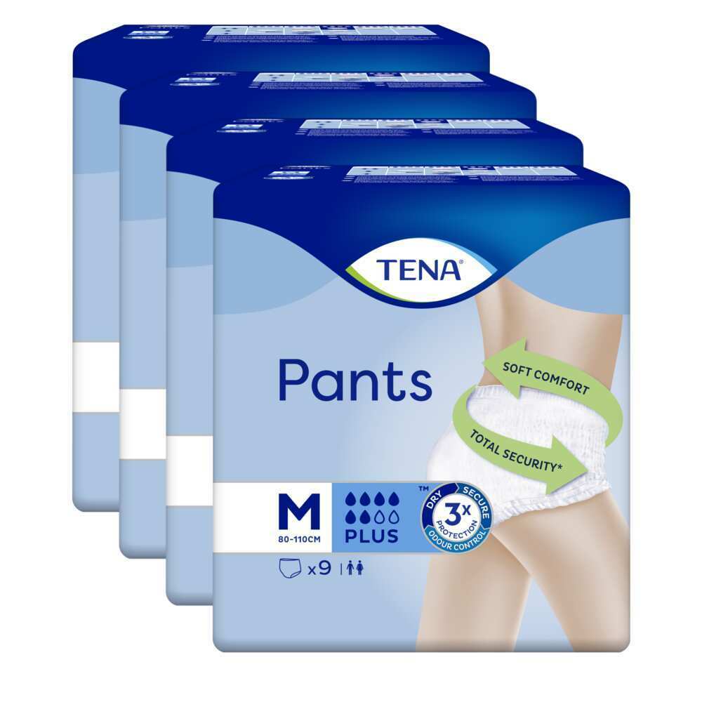 TENA Pants Plus Medium M 4 Packungen 4x9 36 Stück (1 Karton)