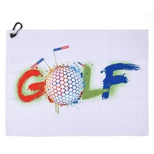 Golf Towel Microfiber Absorbent Scratch-Resistant Aluminum Hook 16x12 Inch